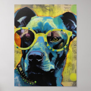 Der Hund in Polka Dot Glasses Poster
