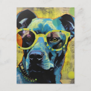 Der Hund in Polka Dot Glasses Postkarte
