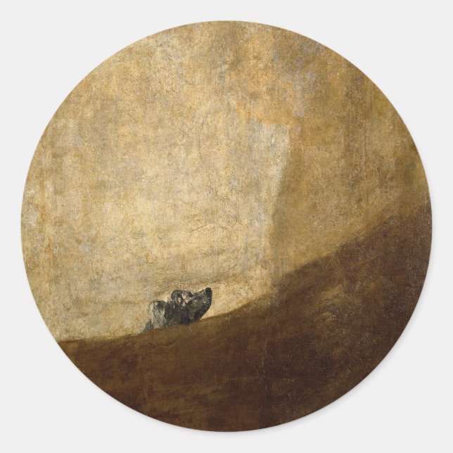 Der Hund (Schwarze Bilder) von Francisco Goya 1820 Runder Aufkleber (Vorderseite)