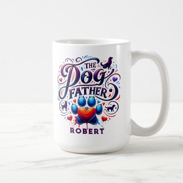 Der Hund Vater Retro-Typografie  Kaffeetasse (Rechts)