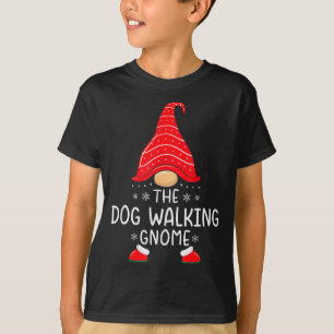 Der Hunde gehende Gnom Weihnachten Familie Passend T-Shirt