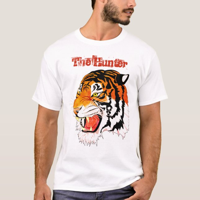 Der Hunter Tiger entwirft Men Basic-t-Shirt T-Shirt (Vorderseite)