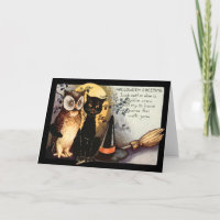 Der Hut-Besen der Eulen-schwarze