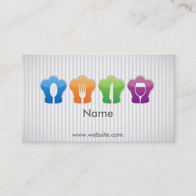 Der Hut und die Geräte des Koch Visitenkarte (Vorderseite)