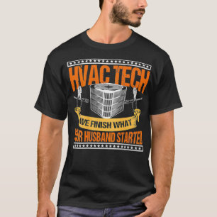 Der HVAC-Techniker gibt Design auf der Rückseite d T-Shirt