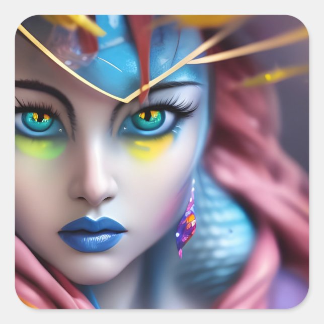 Der Hypnotist Quadratischer Aufkleber (Vorderseite)