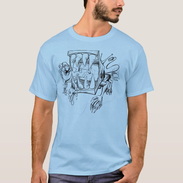 Der Idiot-Kasten (Skizzeversion) T-Shirt (Vorderseite)