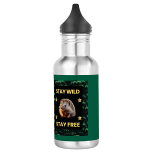 Der Igel - Bleibe Wild Bleibe kostenlos Edelstahlflasche