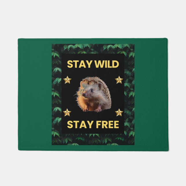 Der Igel - Bleibe Wild Bleibe kostenlos Fußmatte (Vorderseite)