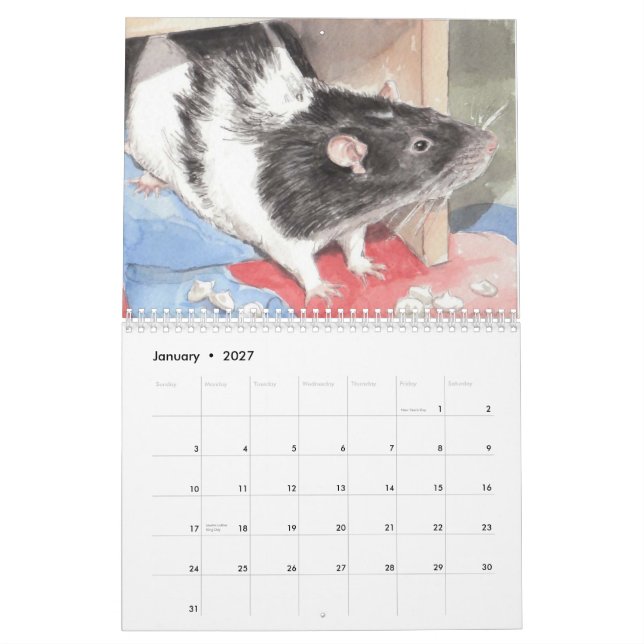 Der illustrierte Ratten-Porträt-Kalender 2012 Kalender (Jan 2027)