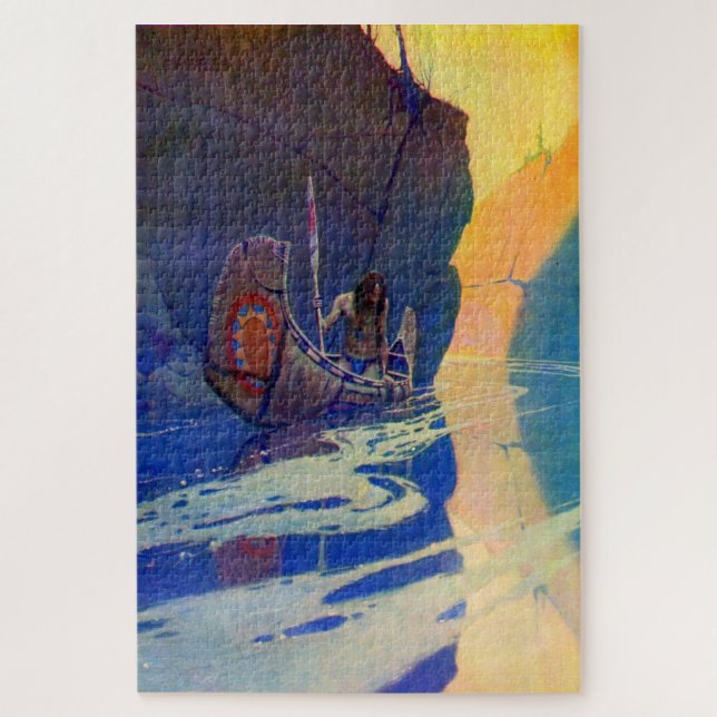 Der Inder in seiner Einsamkeit NC Wyeth 1907 Puzzle (Vertikal)