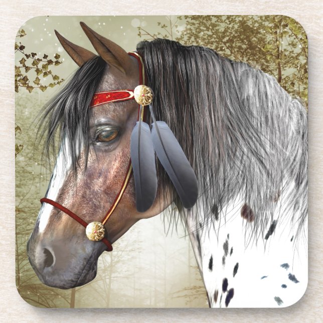 Der indische Pony Cork-Untersetzer Getränkeuntersetzer (Vorderseite)