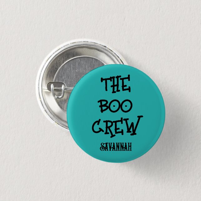 Der individuelle Name der Crew aquamarin Halloween Button (Vorne & Hinten)