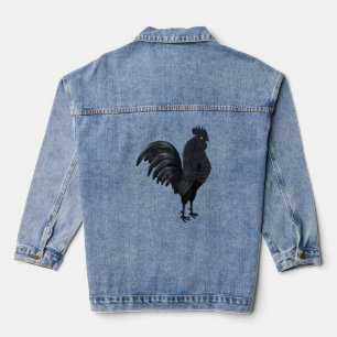 Der indonesische Ayam Cemani (Black Rooster Black  Jeansjacke