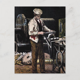 "Der Ingenieur" Vintage Illustration Postkarte