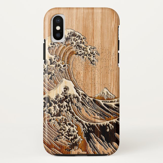 Der Inlay-Stil der Great Hokusai Wave Bamboo Case-Mate iPhone Hülle (Rückseite)