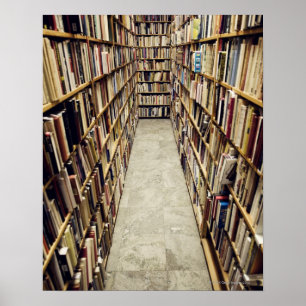 Der Innenraum einer Gebrauchtbuchhandlung Schweden Poster