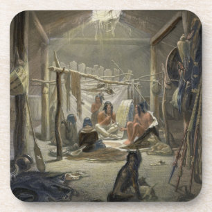 Der Innenraum einer Hütte eines Mandan Leiters, Getränkeuntersetzer