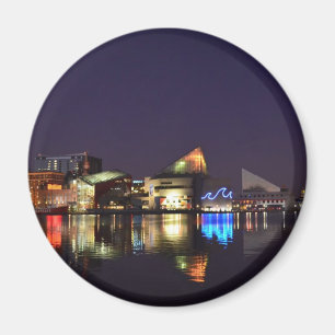 Der innere Hafen von Baltimore nachts Magnet