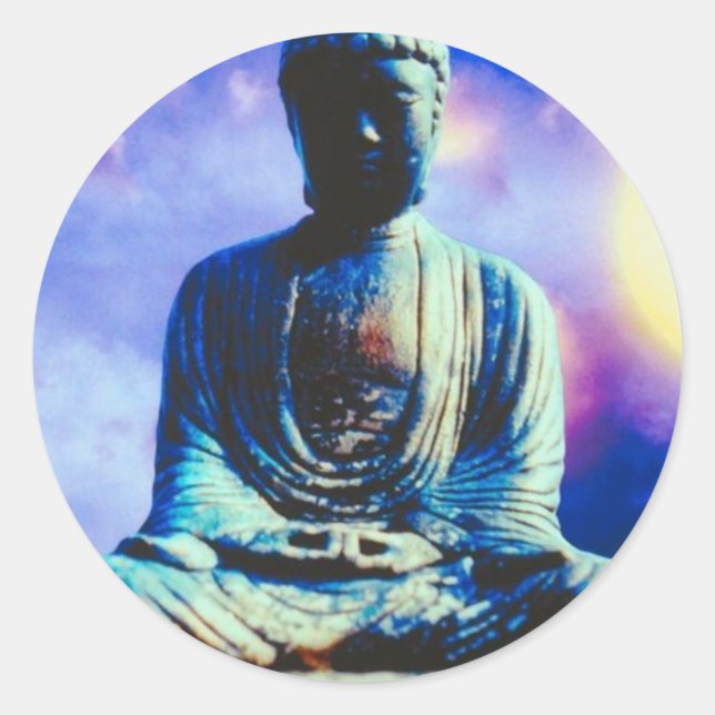 Der Inspirierend Buddha Runder Aufkleber (Vorderseite)