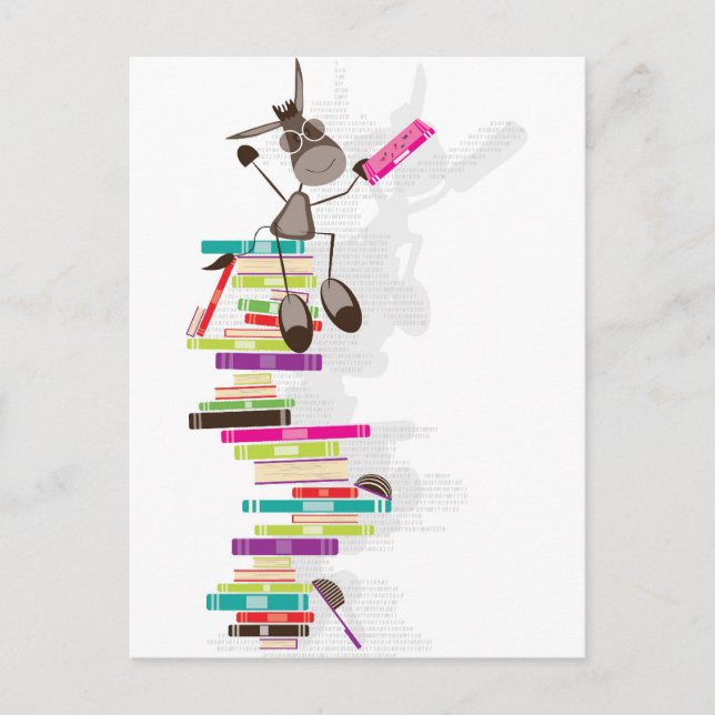 Der intellektuelle Donkey auf einem Turm von Büche Postkarte (Vorderseite)