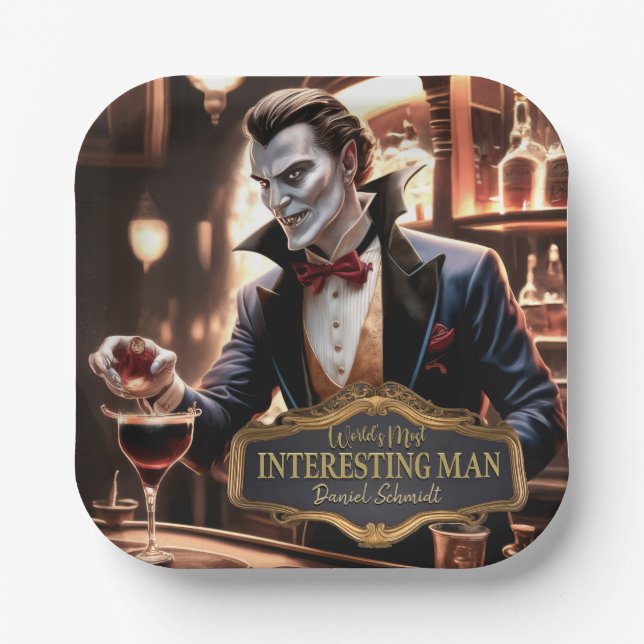 Der interessanteste Mann der Welt, Personalisiert Pappteller (Vorderseite)