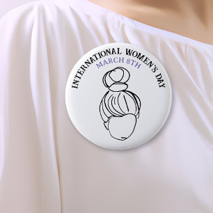 Der Internationale Frauentag ist der 8. März Button