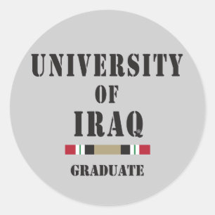 Der Irak-Absolvent-Schablonenaufkleber Runder Aufkleber