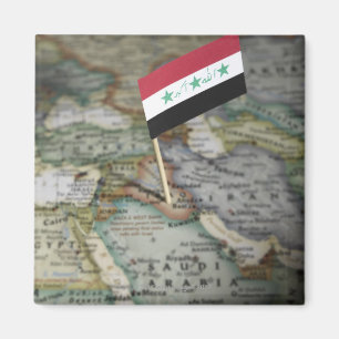 Der Irak-Flagge in der Karte Magnet