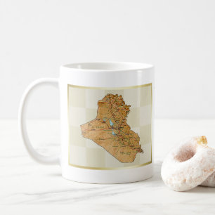 Der Irak-Flagge + Karten-Tasse Kaffeetasse