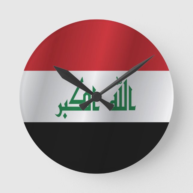 Der Irak-Flagge Runde Wanduhr (Vorderseite)
