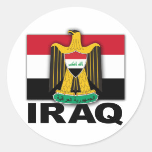 Der Irak-Wappen Flagge Runder Aufkleber