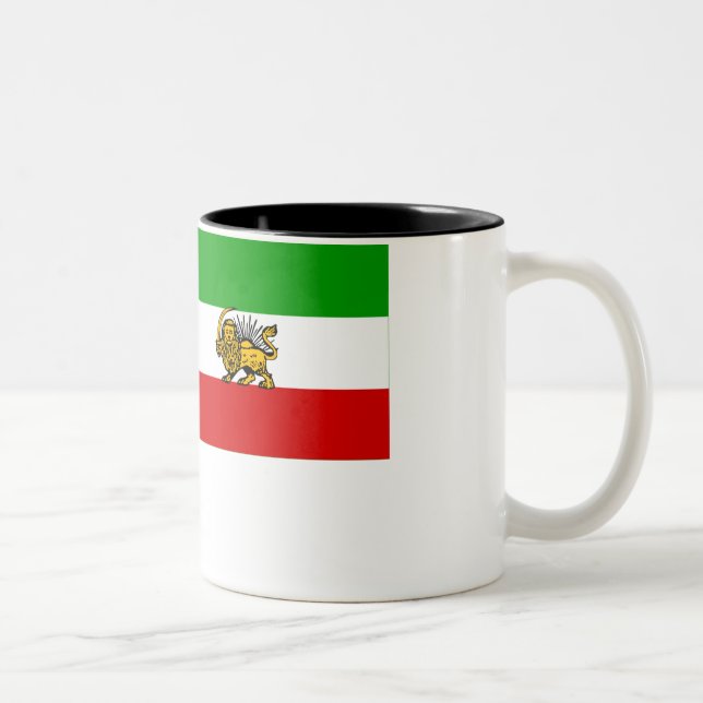 Der Iran-Flagge (1925-1979) Zweifarbige Tasse (Rechts)