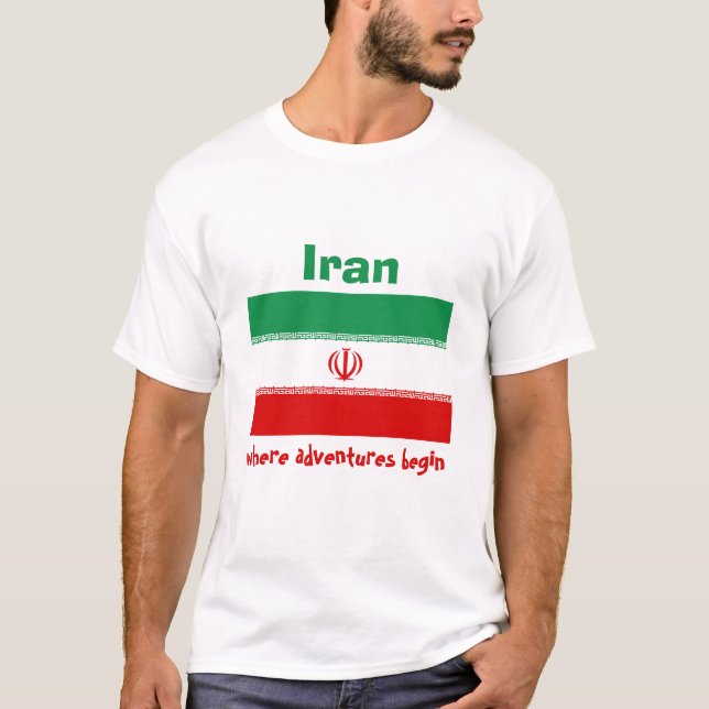 Der Iran-Flagge + Karte + Text-T - Shirt (Vorderseite)