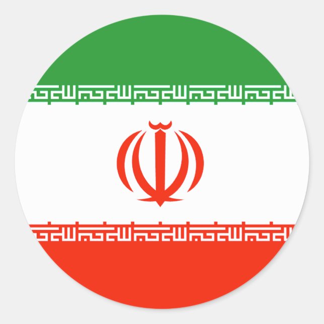 Der Iran-Flagge Runder Aufkleber (Vorderseite)