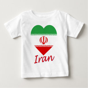 Der Iran-Flaggen-Herz Baby T-shirt