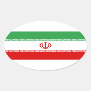 Der Iran-Flaggen-Oval-Aufkleber Ovaler Aufkleber