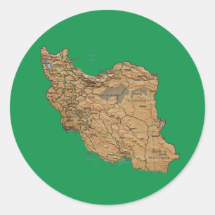 Der Iran-Karten-Aufkleber Runder Aufkleber
