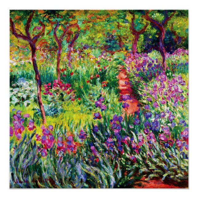 Der Iris-Garten in Giverny von Claude Monet Poster (Vorderseite)