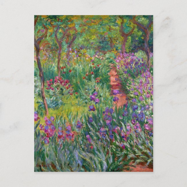 Der Iris-Garten in Giverny von Claude Monet Postkarte (Vorderseite)