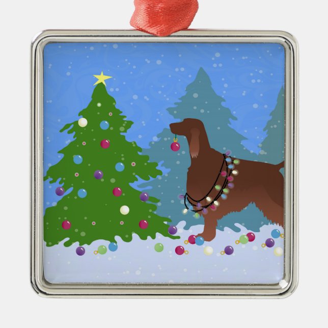 Der irische Baum im Wald Ornament Aus Metall (Vorne)