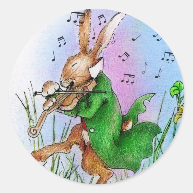 DER IRISH HARE RUNDER AUFKLEBER (Vorderseite)