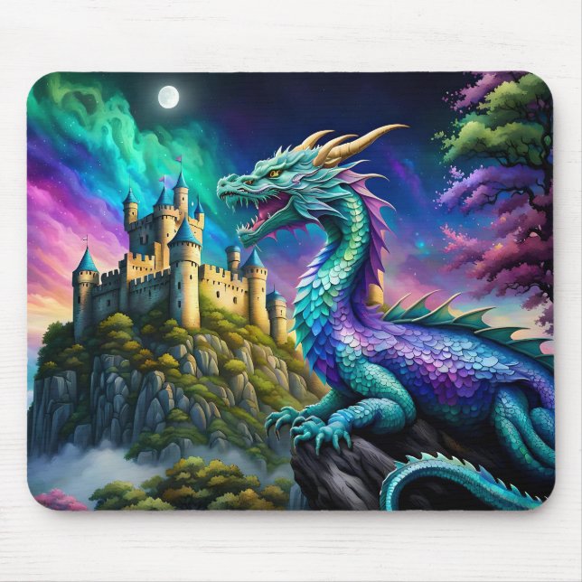 Der irritierende Drache bewacht sein Land Mousepad (Vorne)