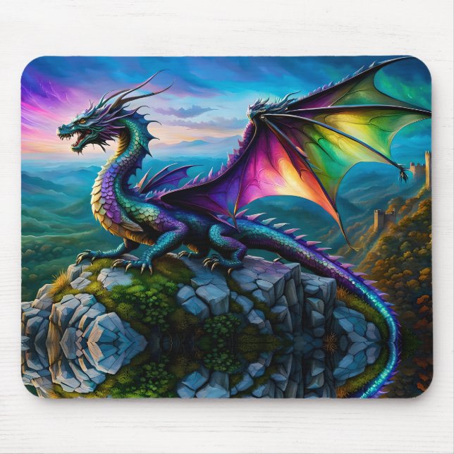 Der irritierende Drache bewacht sein Land Mousepad (Vorne)