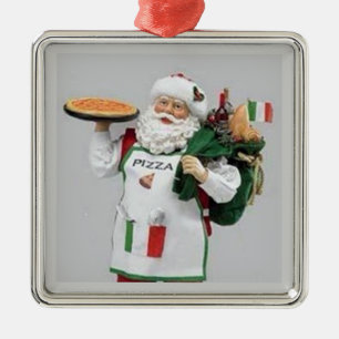 DER ITALIENISCHE KOCH SANTA CHRISTMAS ORNANATION SILBERNES ORNAMENT