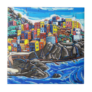 Der "italienische Sommer, Manarola" Art Tile Fliese