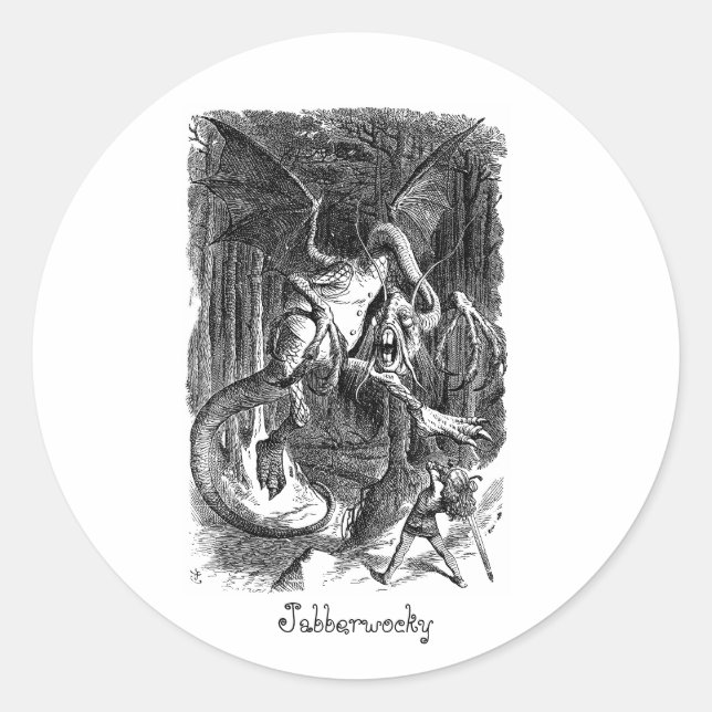 Der Jabberwocky Runder Aufkleber (Vorderseite)