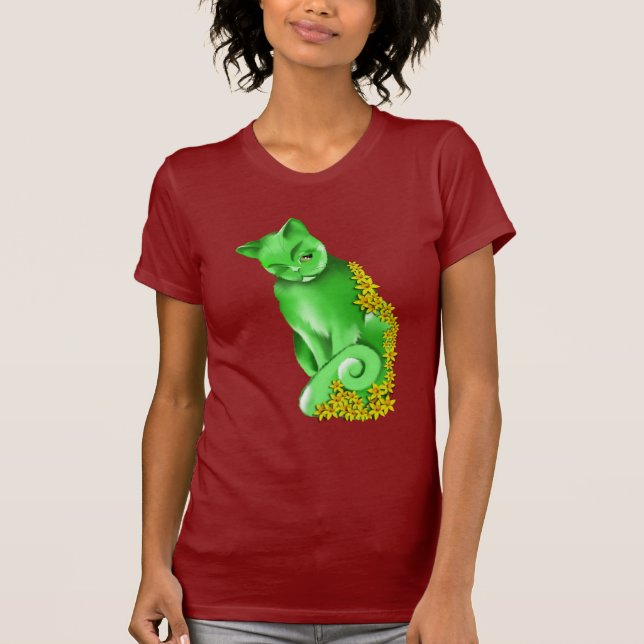 Der Jade-Katzen-T - Shirt (Vorderseite)