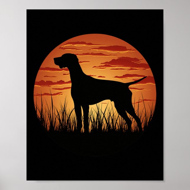 Der Jagdhund Silhouette gegen die EU Poster (Vorne)