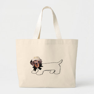 Der Jagdhund-Taschen-Tasche der Braut Jumbo Stoffbeutel
